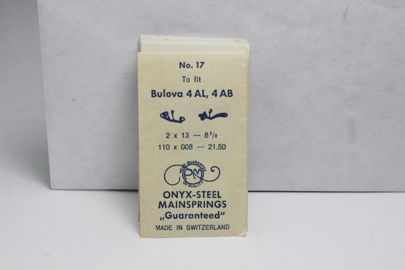 NOS PM Onyx-Steel Watch mainspring No.17 Bulova 4AL 4AB 1R