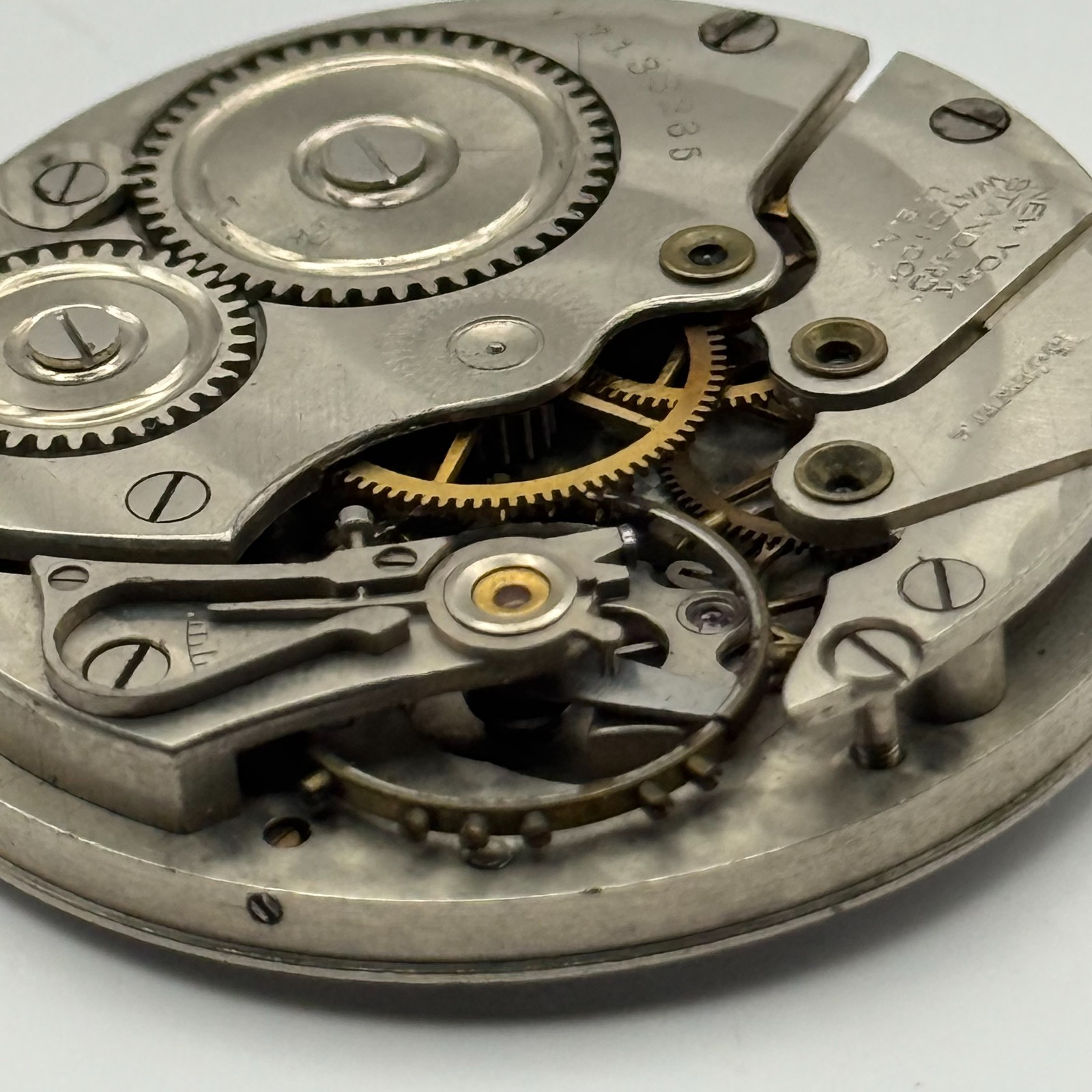 New York Standard Pocket Watch Movement USA Watch Co 15J Sub Seconds Parts 36mm