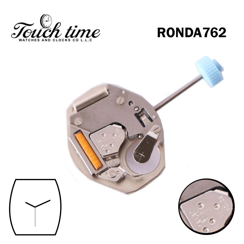 Ronda 762 Swiss Quartz, Silver Movement, 3 Hands, size 4.47mm.