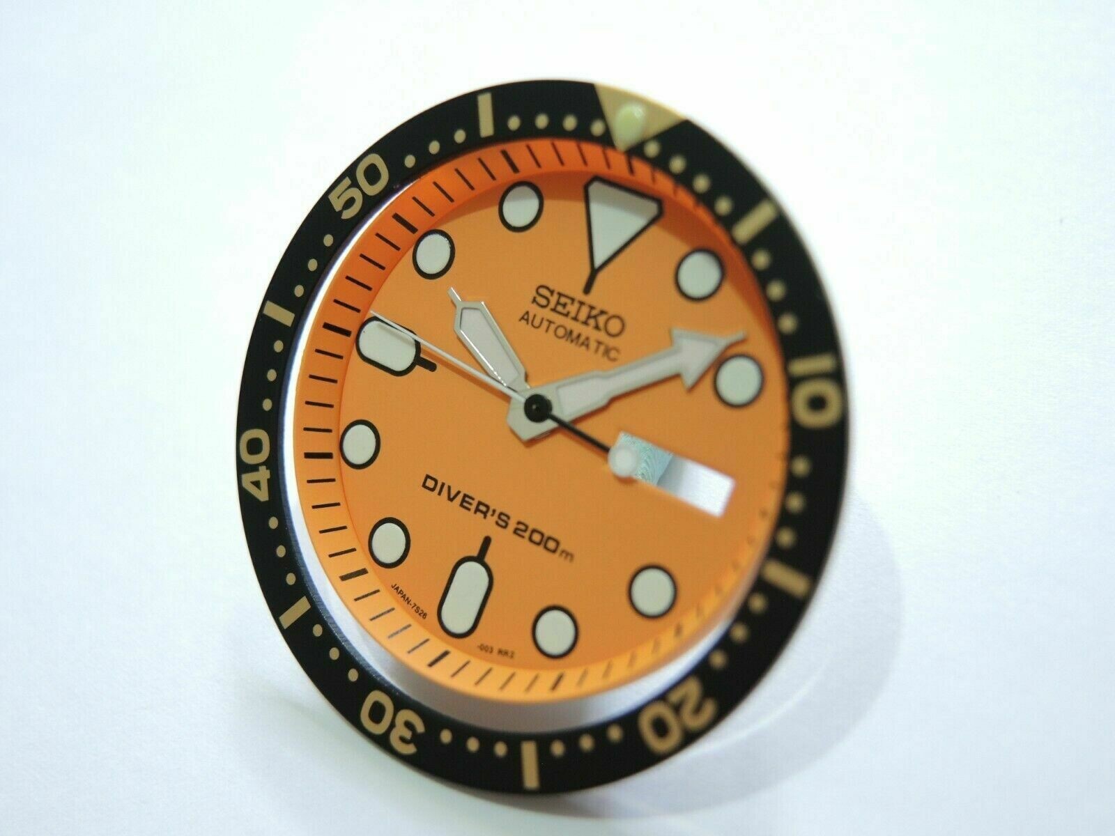 NEW ORANGE DIAL,MINUTE TRACK,HANDS,INSERT LARGE DIVERS SKX011J /SKX007 /NH36