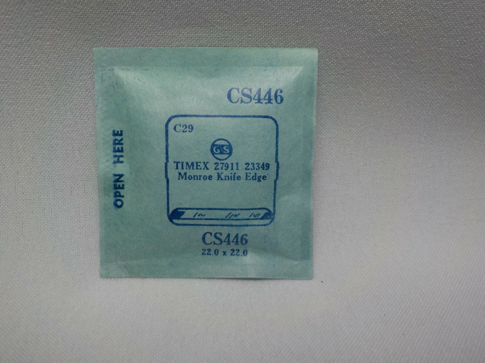 TIMEX MONROE KNIFE EDGE 27911 23349 WATCH CRYSTAL CS446 REPLACEMENT 22.0 X 22.0