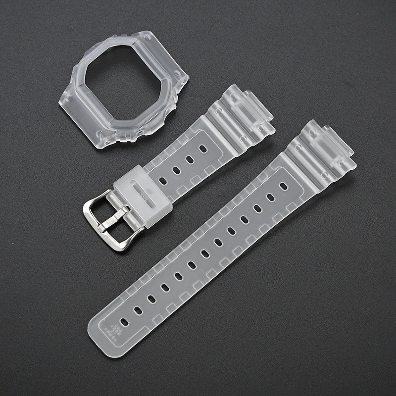 Silicone Case+Strap For Casio G-SHOCK DW5600 DW5000 Resin Waterproof Watch set