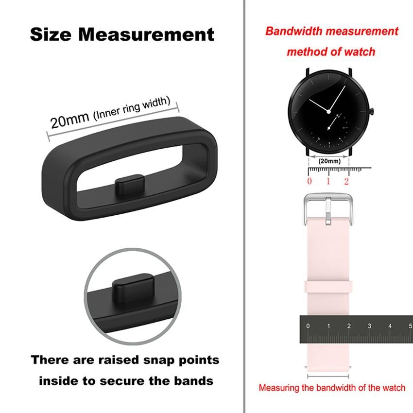 1/5/10Pcs Hoop 18/20/22MM Buckle Loop Rubber Strap Keeper Watch Band Holder