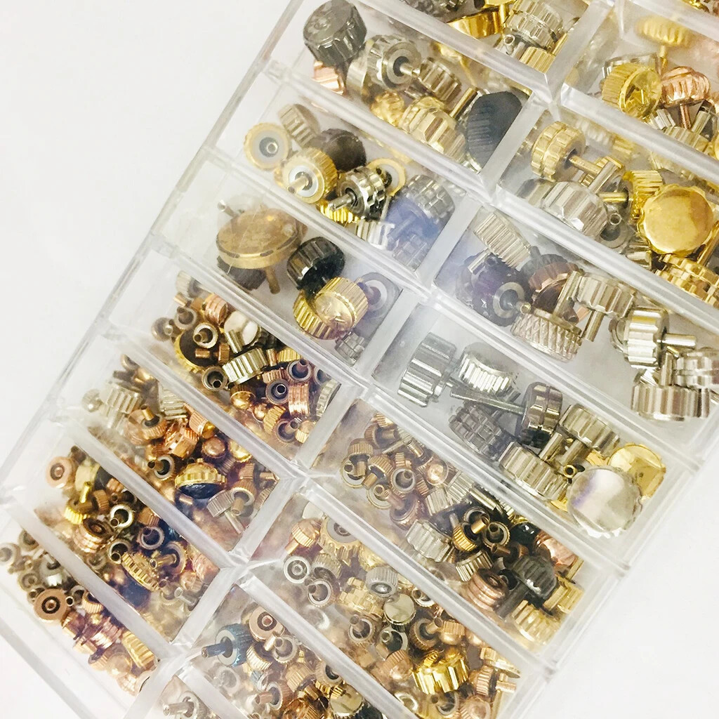 Hot 150-160pcs/Box Watch Crown Spare Parts Crown Parts Replacement Accessories