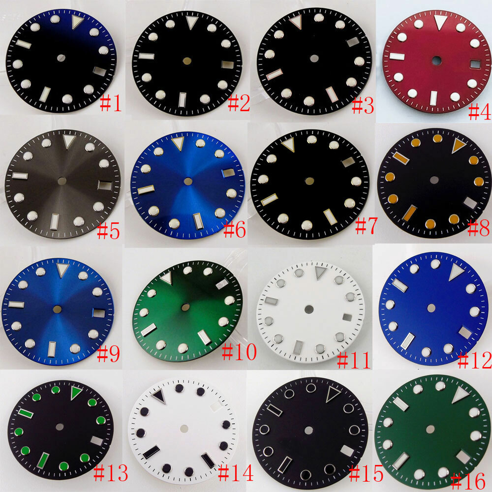 28.5mm black white golden blue green dial fit NH35 NH36 Miyota 8215 ETA 2824