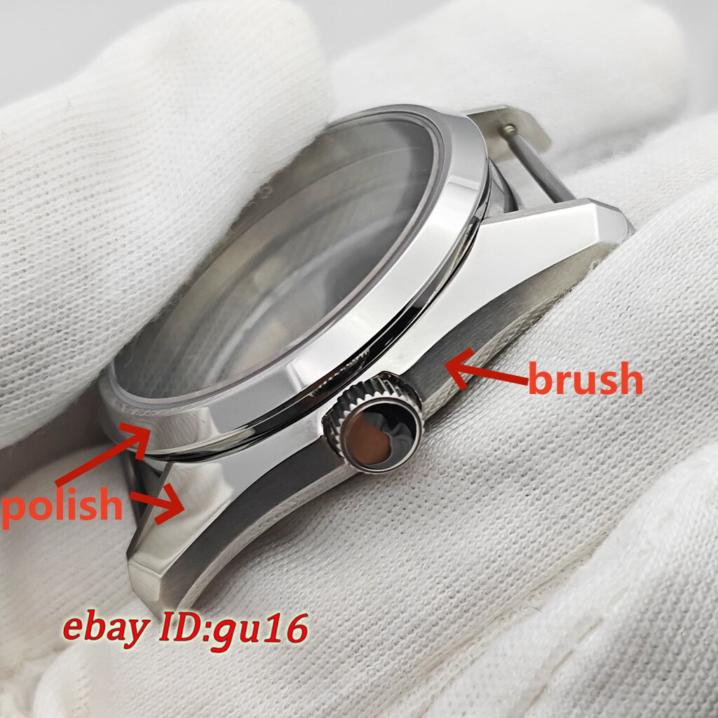 36mm silver watch case stainless ste fit NH35 NH36 ETA2824 PT5000 movement parts