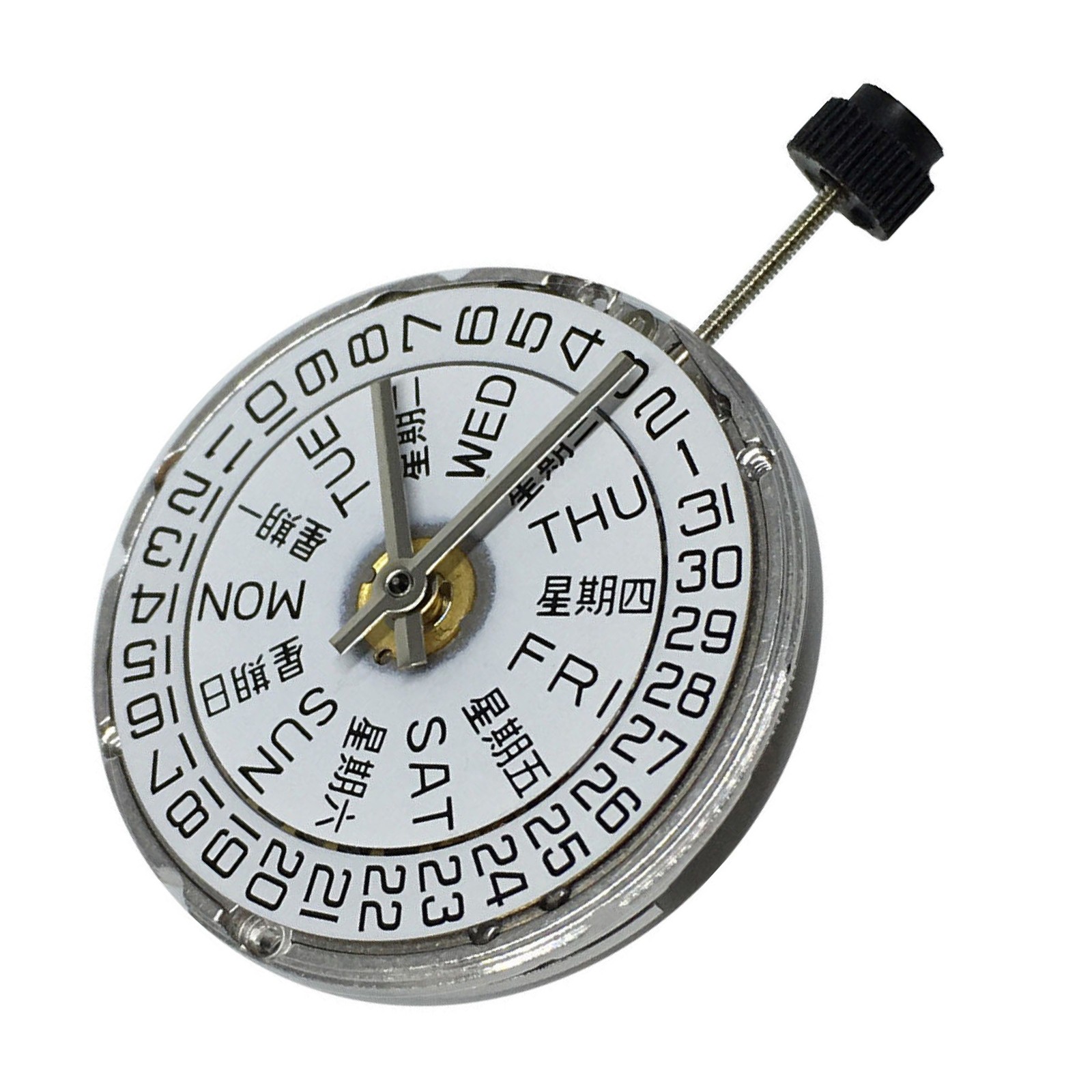 White Day/Date@3 Automatic Watch Movement For ETA 2836-2 SELLITA SW220 A