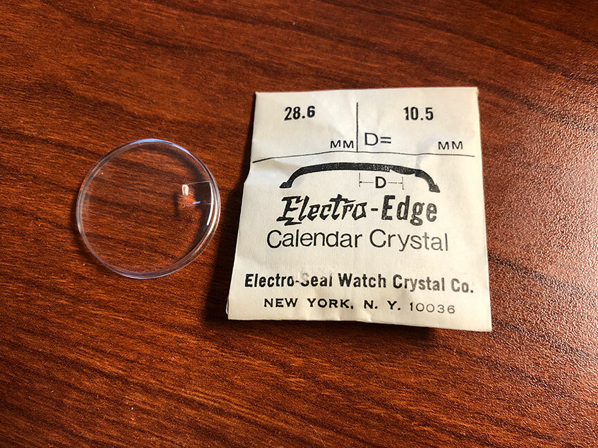 Electro-Complex Acrylic Watch Crystal – 28.6mm with Large Calendar Magnifier
