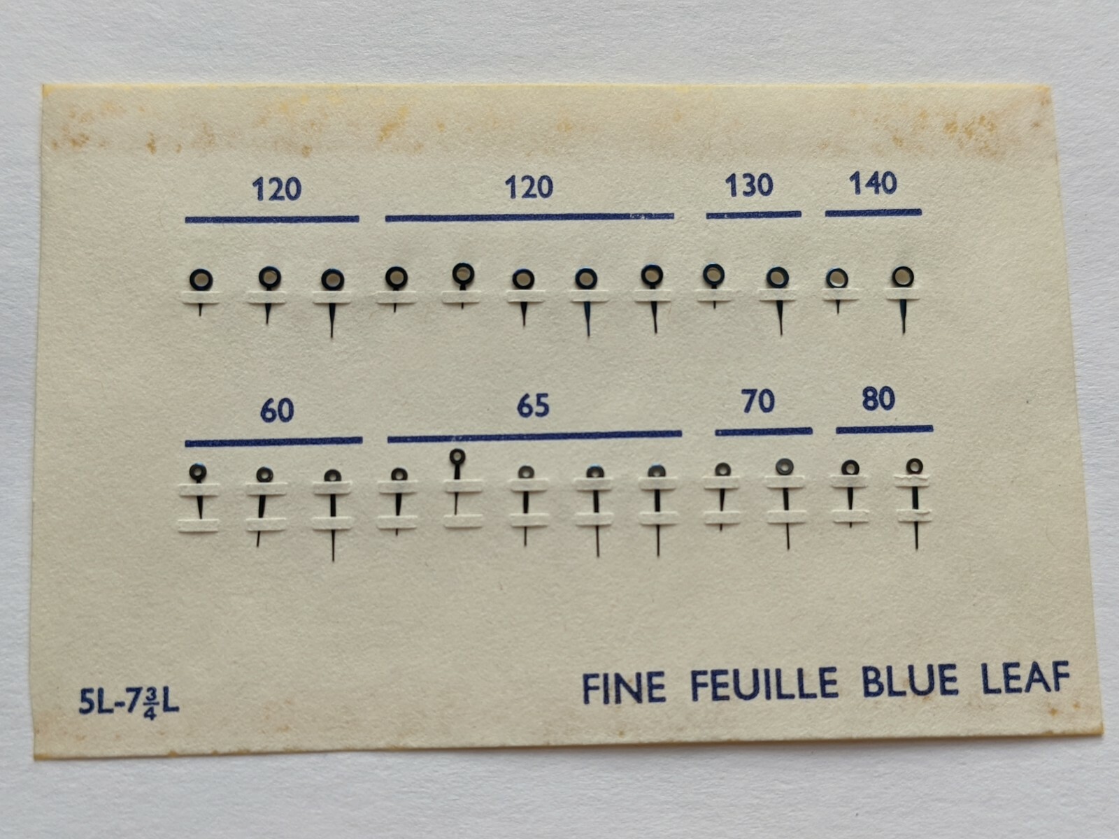 Vintage blue leaf watch hands to fit 5L to 7 3/4 ligne size 12 pairs hour/min