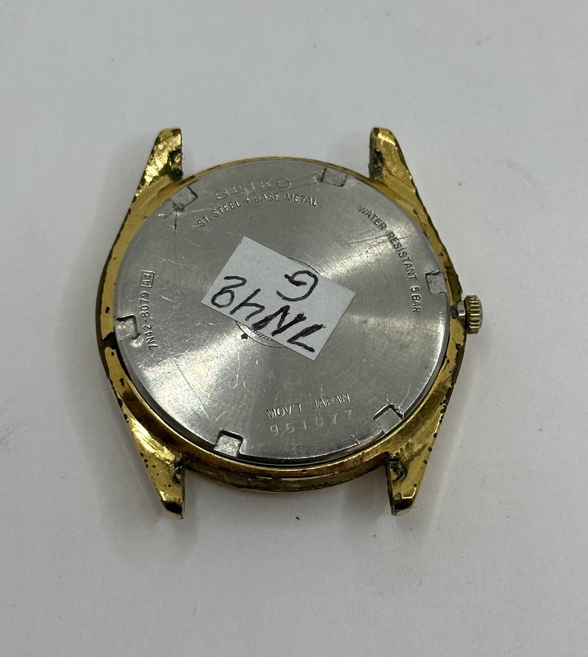 Vintage SEIKO 7N42-8079 Men’s Quartz Sports 50 Day/Date Watch Case, WORKING MOVT