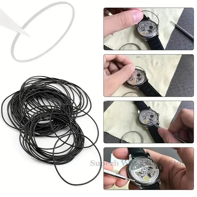 1Box Watch Repair Tools O-Ring Seal Rubber Waterproof O-Ring Gasket for Watchmak