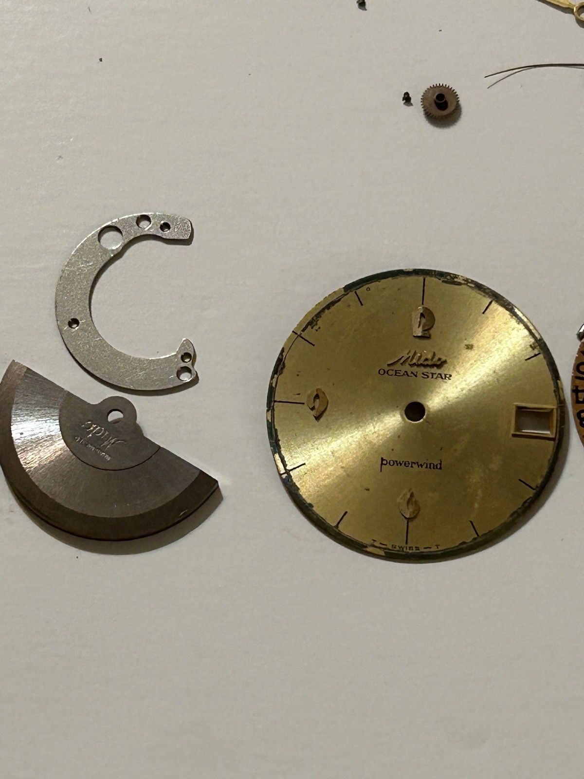 Vintage Mido Ocean Star Powerwind Automatic Watch Movement + Dial + Parts Repair