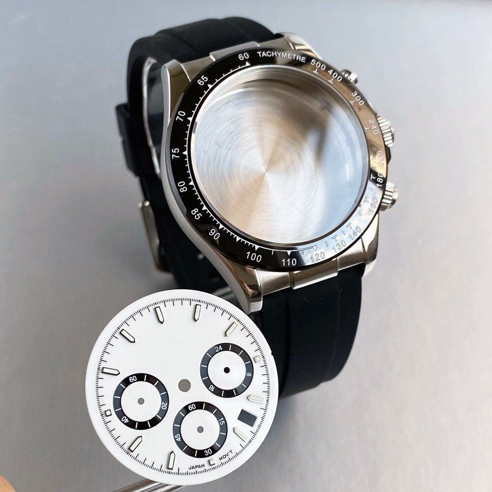 39mm VK63 Watch Case for DAYTONA Men Watch VK64 Movement Sapphire Chronograph