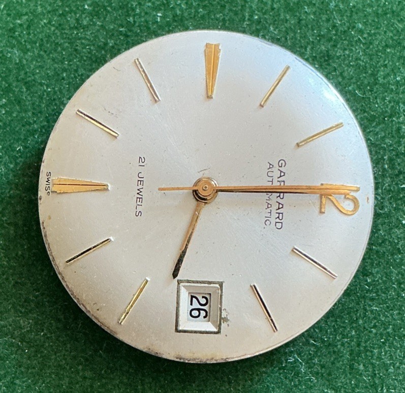 Vintage Men’s Garrard Watch Automatic Face And Movement 21 Jewel Cal 2472 S/r