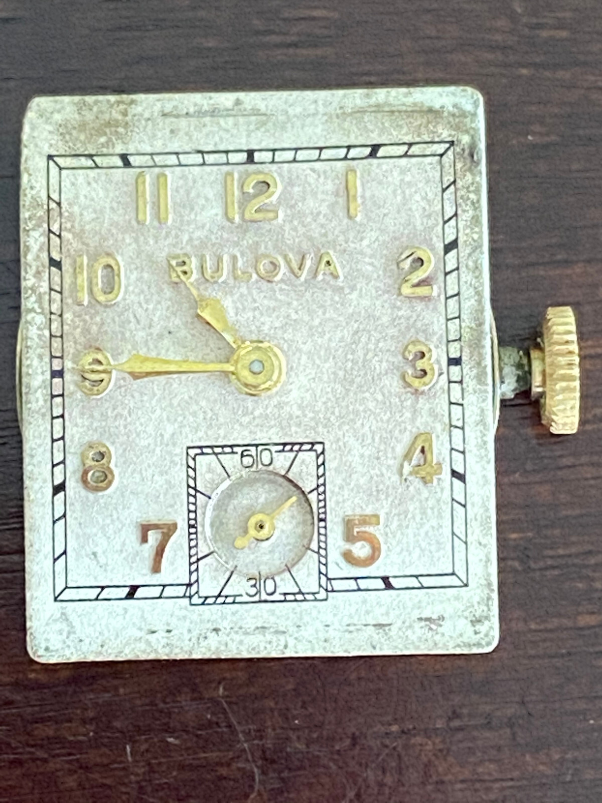 VINTAGE MEN’S BULOVA WRIST WATCH MOVEMENT, CAL. 8AE, KEEPING TIME, 21 JEWEL
