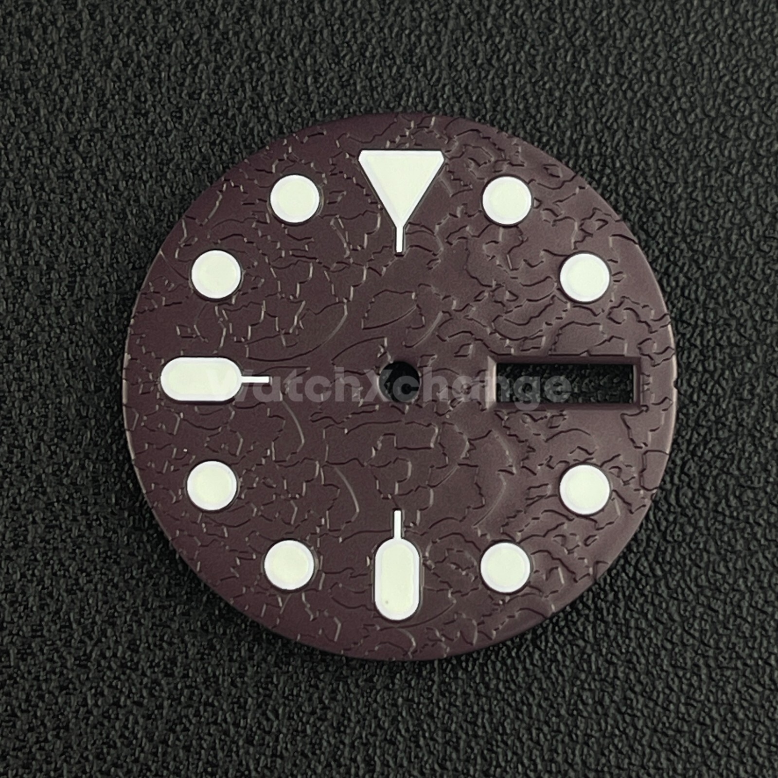 28.5mm Dark Brown Stucco Texture Watch Dial Face for SEIKO NH36 Movement
