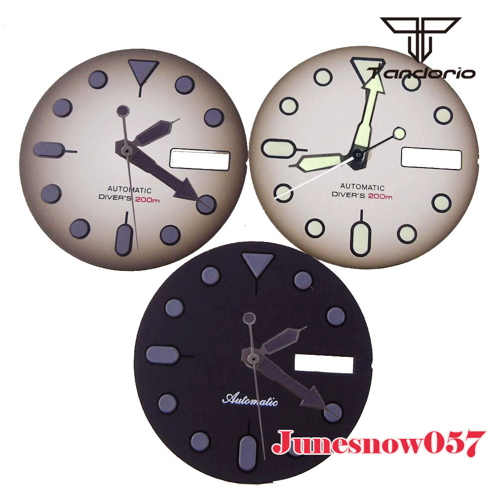 29MM Sterile Vintage Black White Men Watch Dial Accessories Parts Fit NH36 NH36A