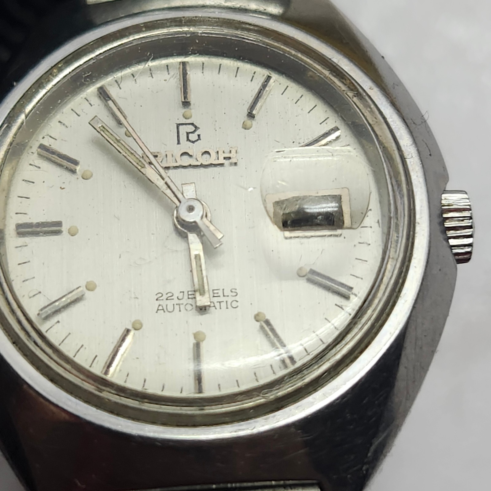 Ricoh Automatic 22 Jewels Japan Watch Movement Case & Band – For Parts