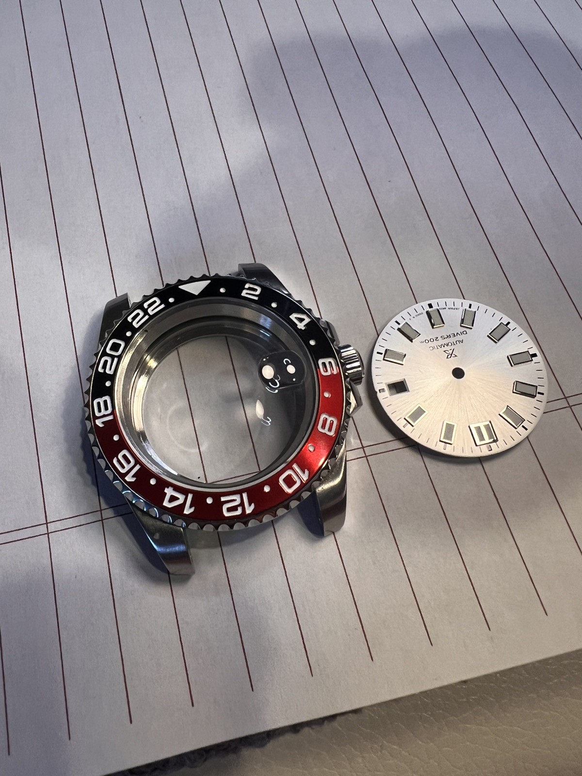 NH35 NH34 case and Dial -Coke Ceramic GMT Bezel w/Silver Dial fast ship 40mm