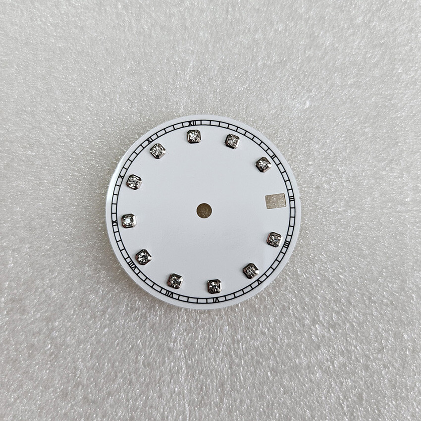 28.5MM Silver Edge Watch Dial Watch Accessories for NH35/NH36 Movement