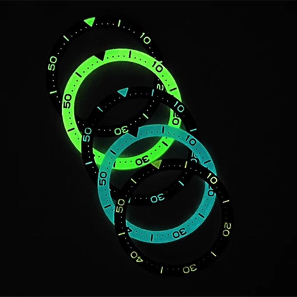 40.3/32.8mm C3/BGW9 Green/Blue Lume Diving Flat Watch Bezel Insert Watch Part