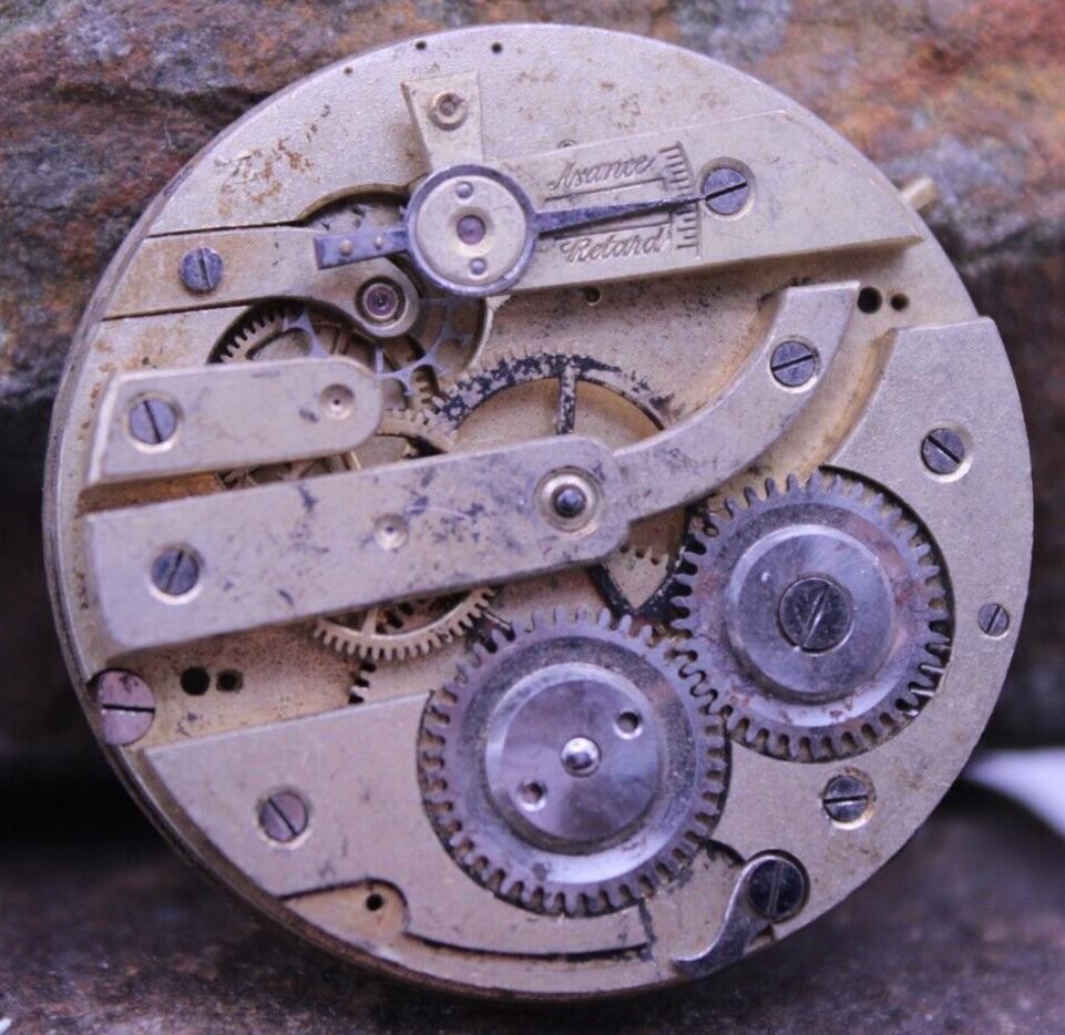 SWISS POCKET WATCH MOVEMENT 40.5mm DIAMETER FOR REPAIR #533757 (A3)