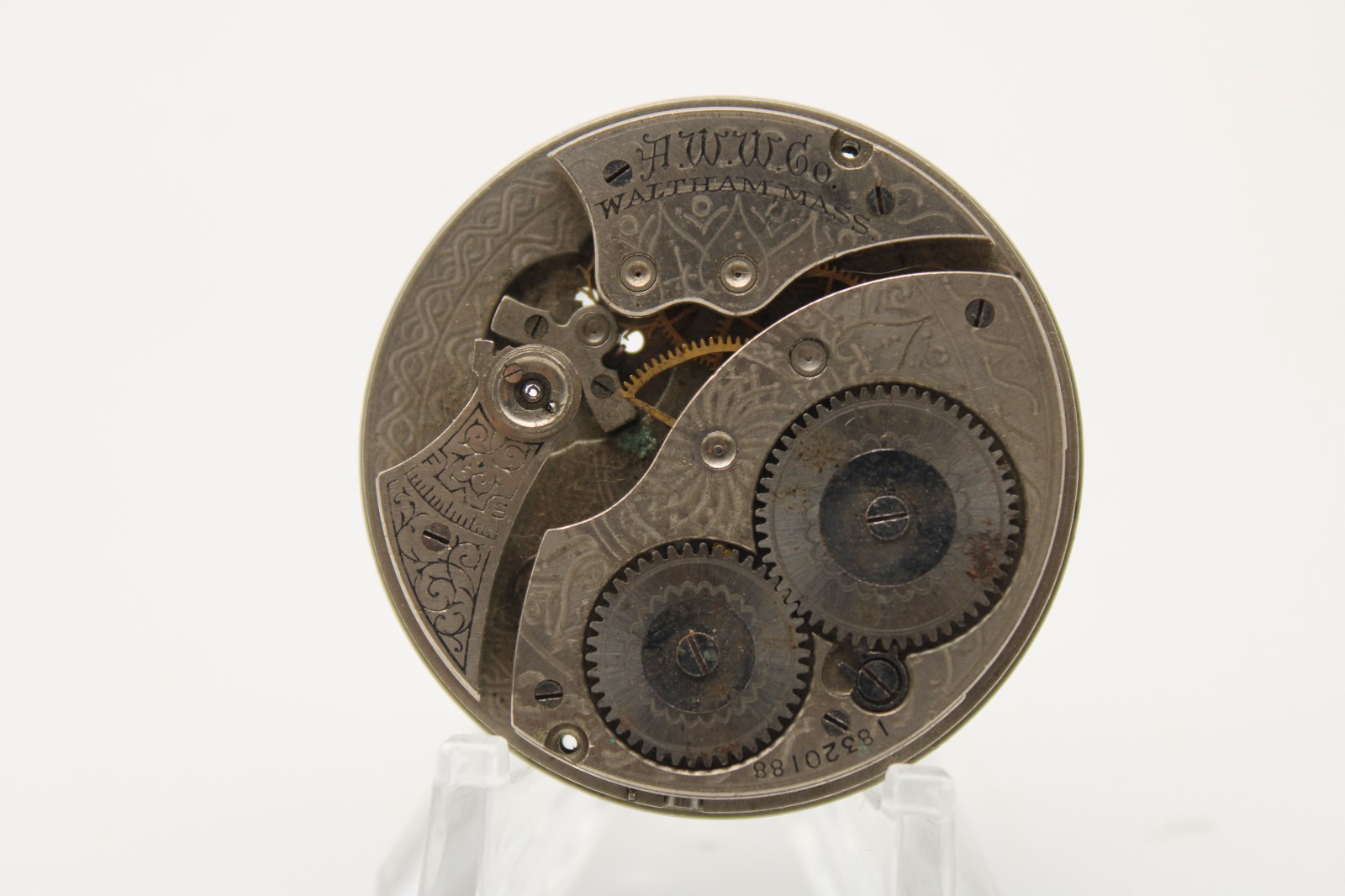 1912 WALTHAM POCKET WATCH MOVEMENT 18320188 GRADE 210 12s 7j (F4E2)