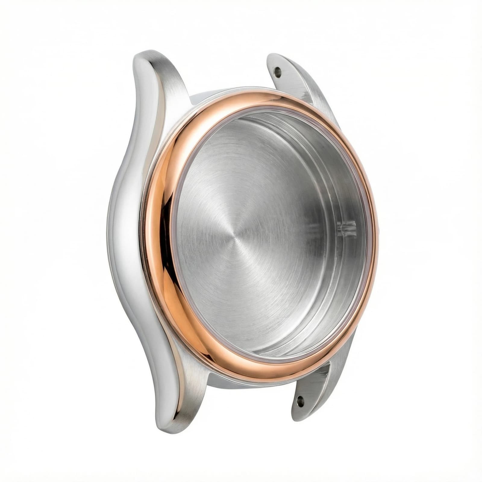 28mm Glass Silver & Rose Gold Watch Case Back Cover Waterproof for 585 Movement