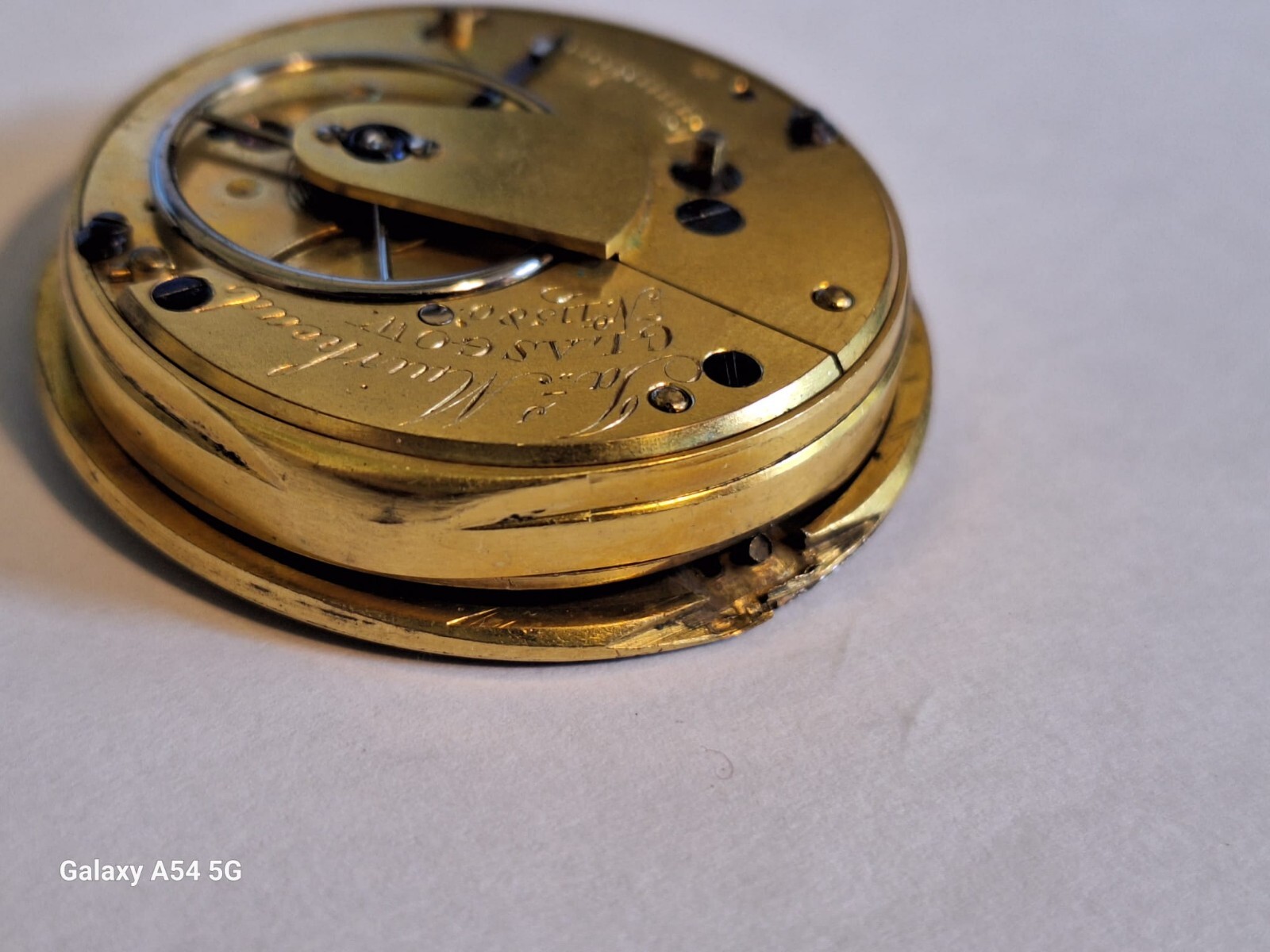 Beautiful Vintage Muirhead Glasgow Pocket Watch Movement and Face – Balance Ok