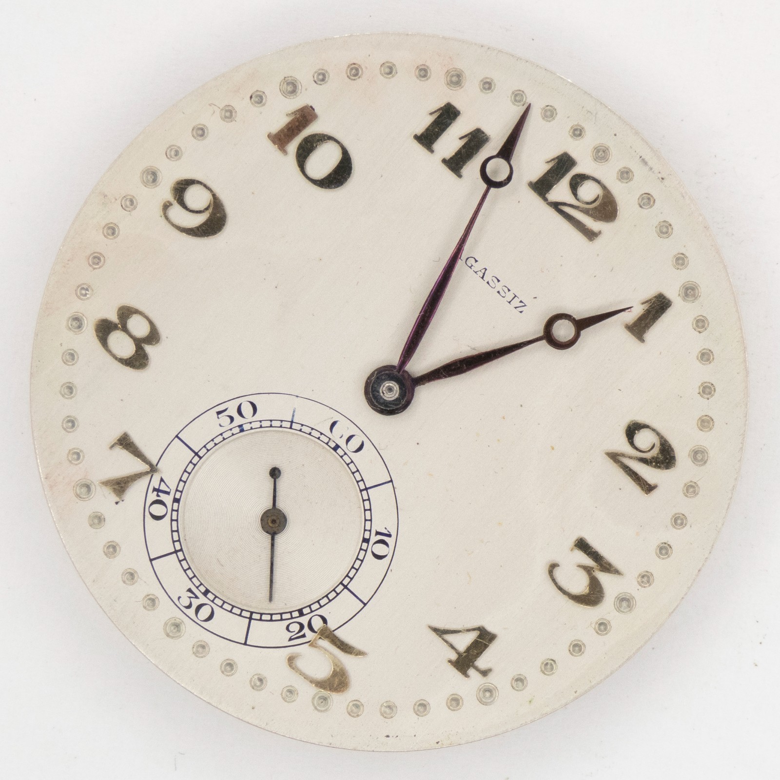 Agassiz 38.7 x 5.5 mm 17-Jewel Antique Pocket Watch Movement, Runs