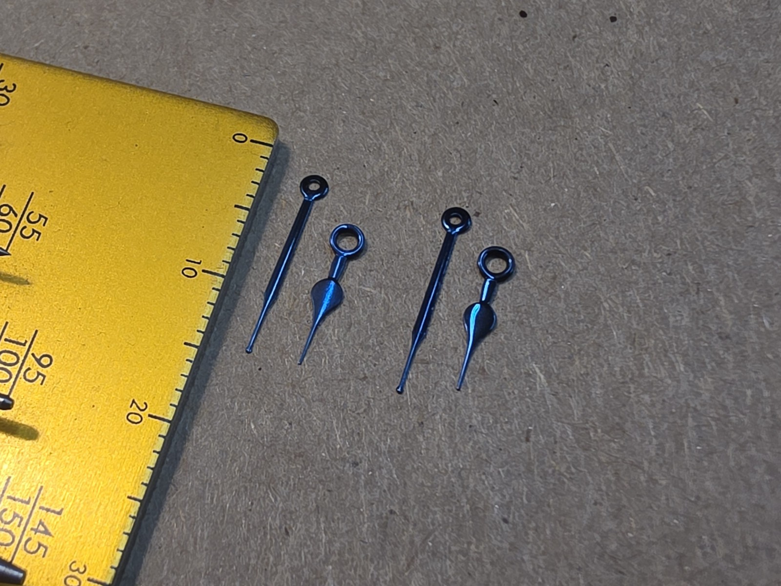 2 Sets Of Factory NOS Waltham 3/0-6/0 Heavy Blue Spade Hour/Minute Hands-135/75