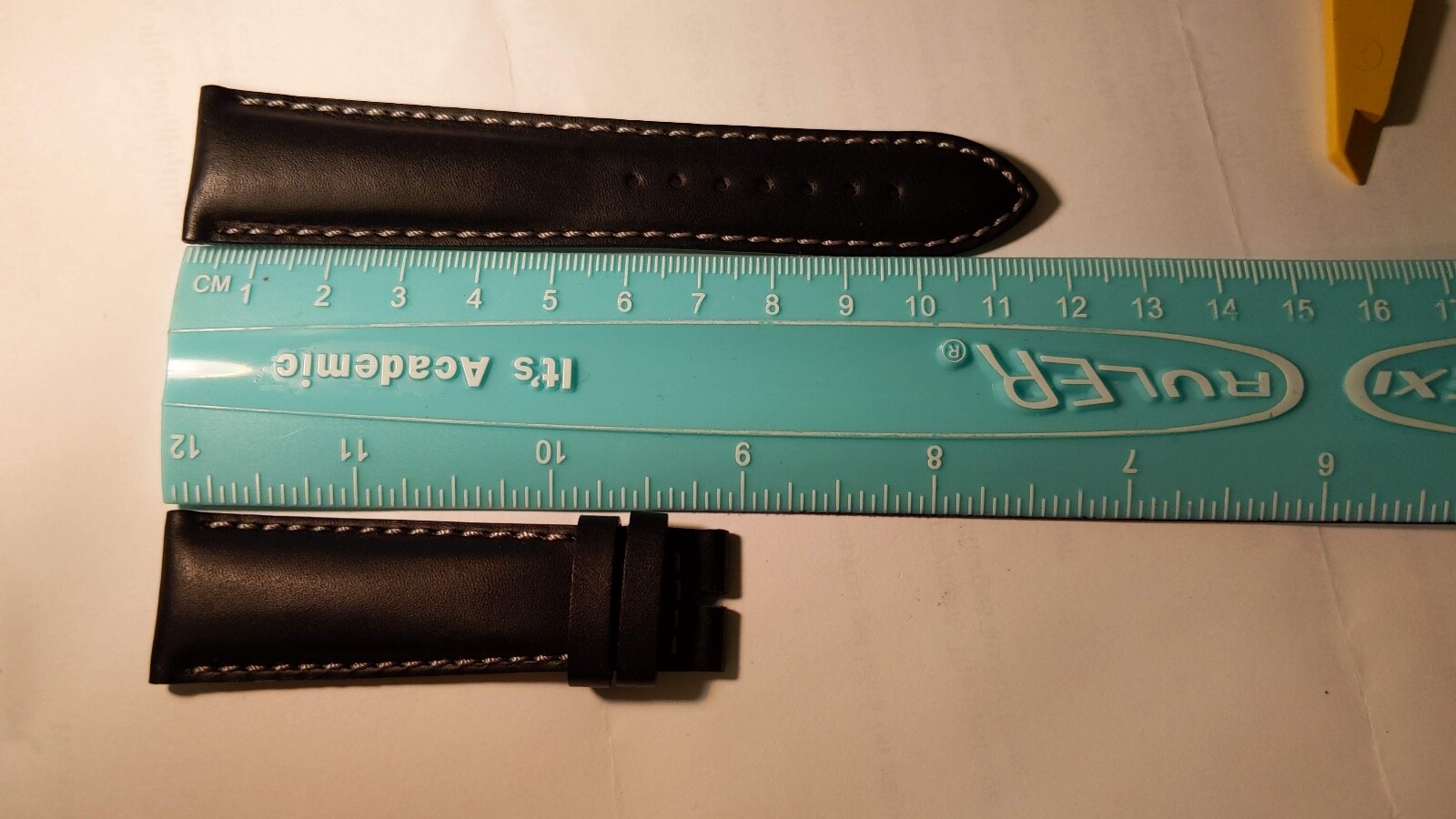 Tissot BAND Leather BLACK padded 22mm/18mm T600028731, 115/75mm lenghts WHITE st