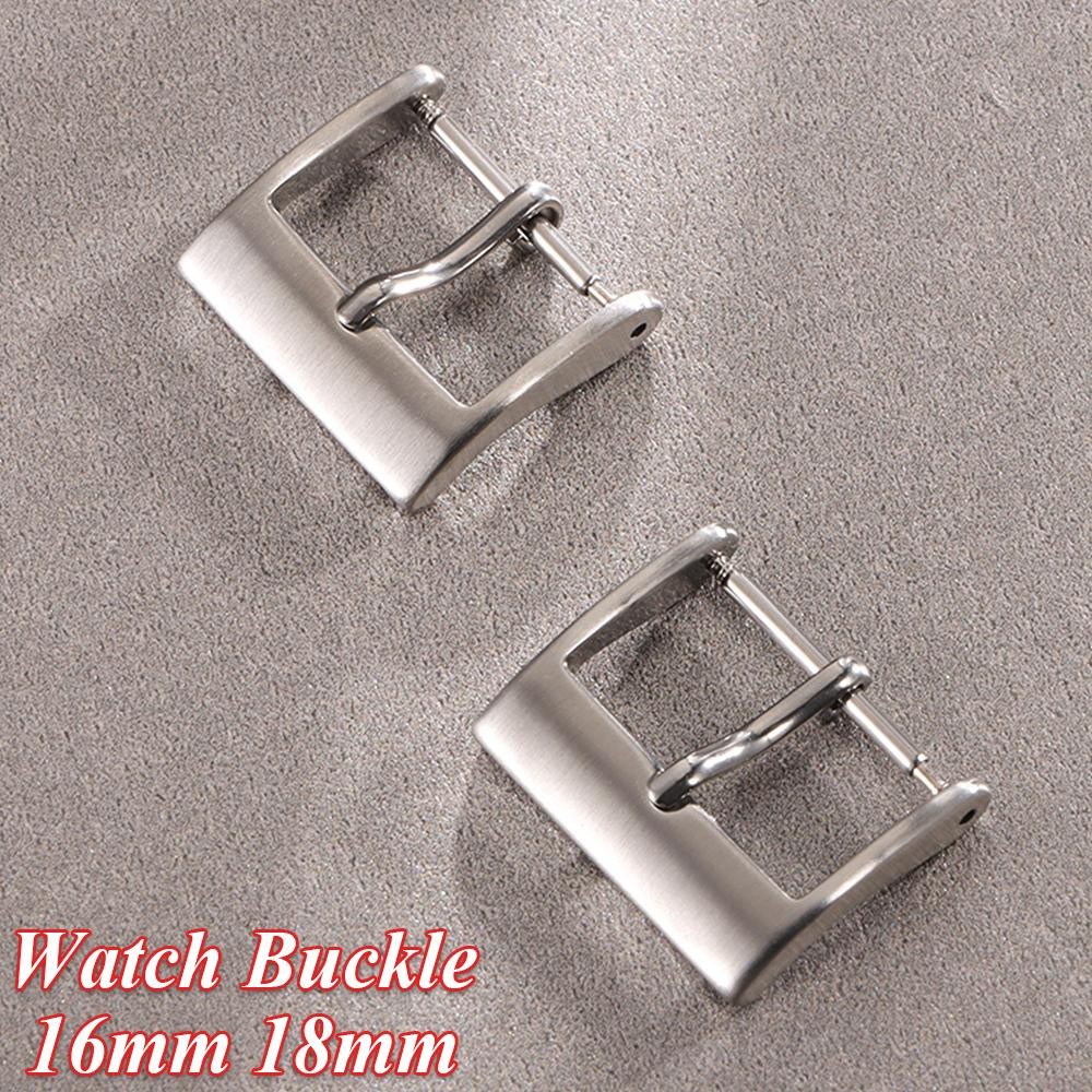 16mm 18mm Stainless Steel Watch Buckle Matte Pin Clasp Strap Replacement Kit