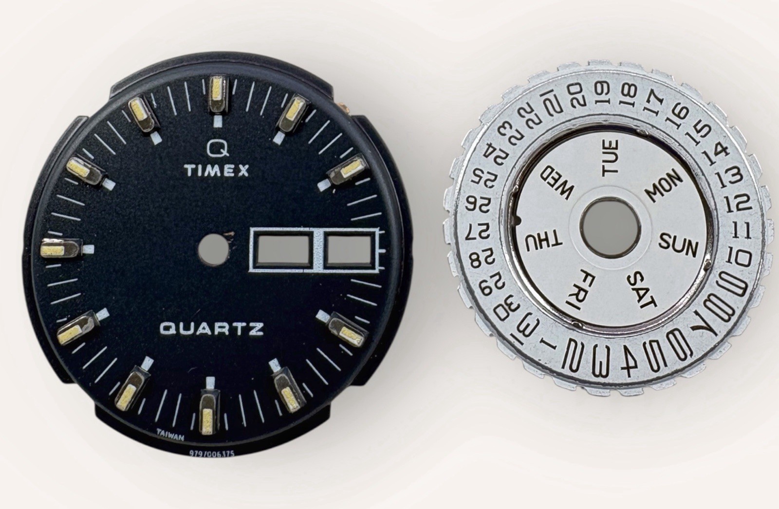 Timex Vintage Quartz Black Dial + Day/Date Wheels Luminous Markers