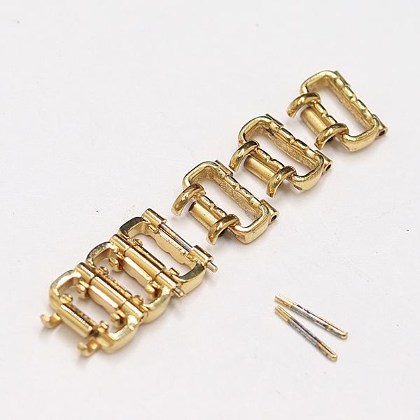 Omega De Ville women’s watch with original gold-colored 6-link 8mm link band.