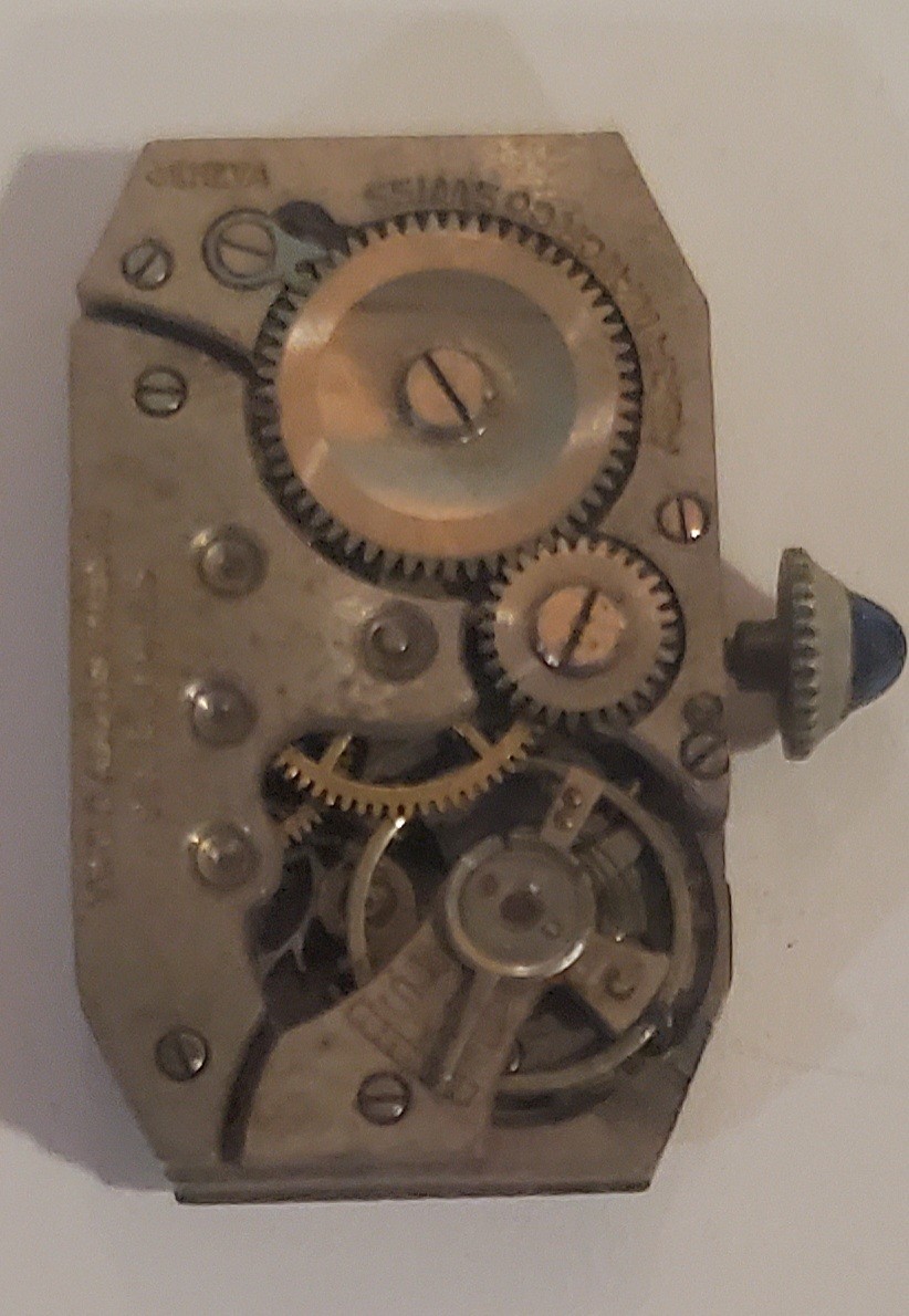 Abra 6 Jewel Watch Movement Art Deco Style w/ Dial & Crown Parts Or Repair