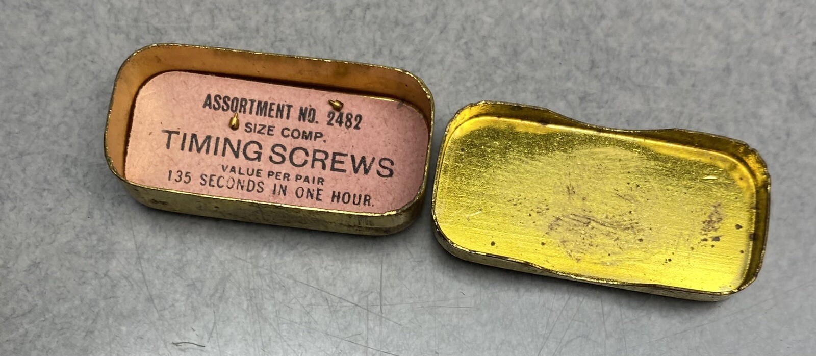 Antique Elgin Watch Timing Screw Tin 6 Inner Tins And A Few Screws Parts