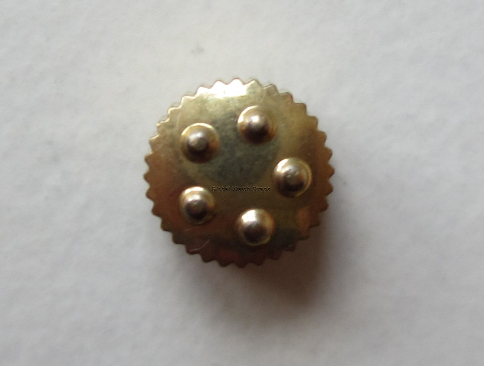 Eterna yellow plated ø 4.5 mm N.O.S. watch crown thread 0.9 mm