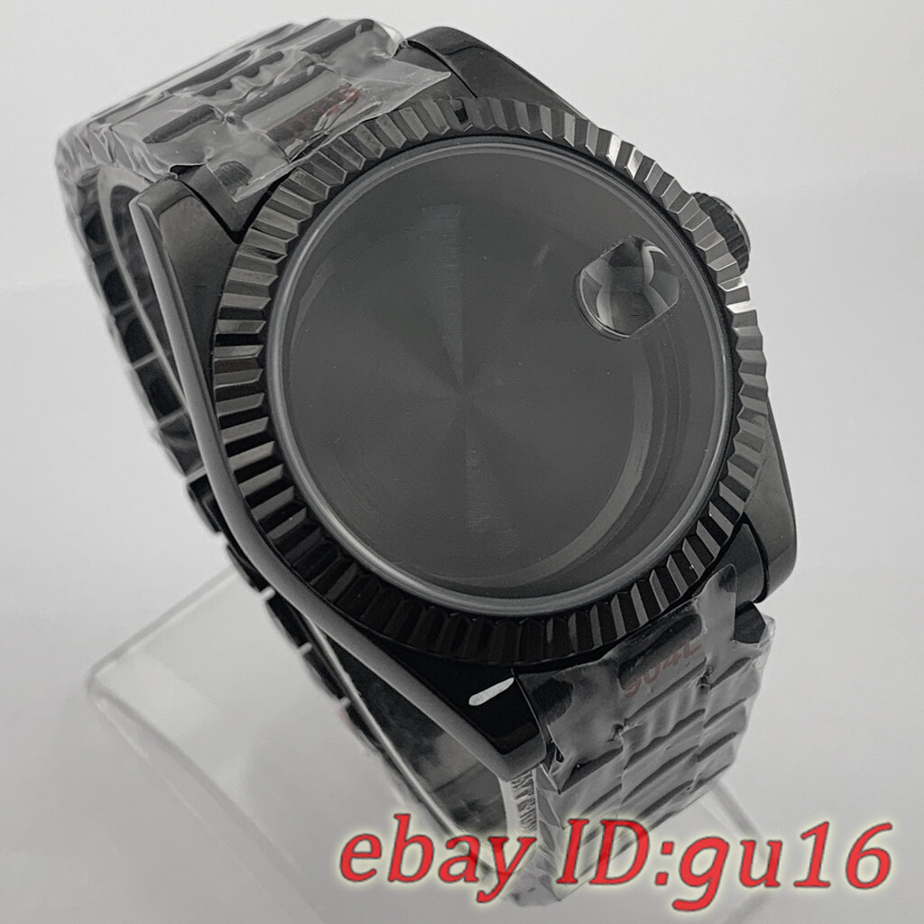 36mm/40mm Black Watch Case President Strap Fit NH35 NH36 Miyota8215 ETA2836/2824