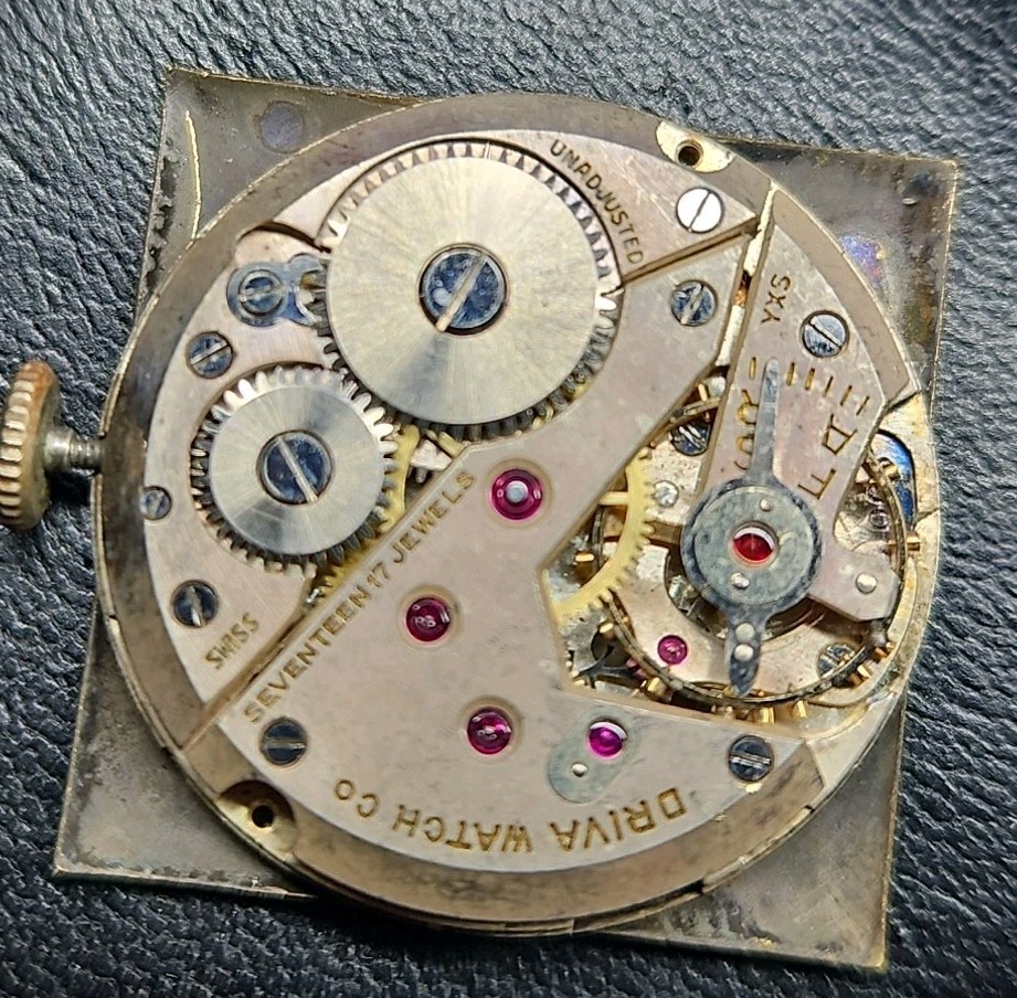 Vintage Driva Geneva 17j Manual Wind Watch Movement FOR PARTS/REPAIR