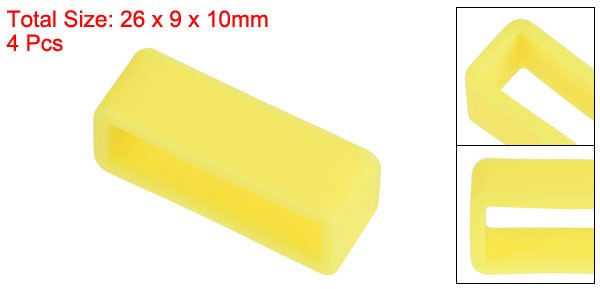 Watch Band Strap Loops Silicone for 22mm Width Watch Band, Yellow 4 Pcs