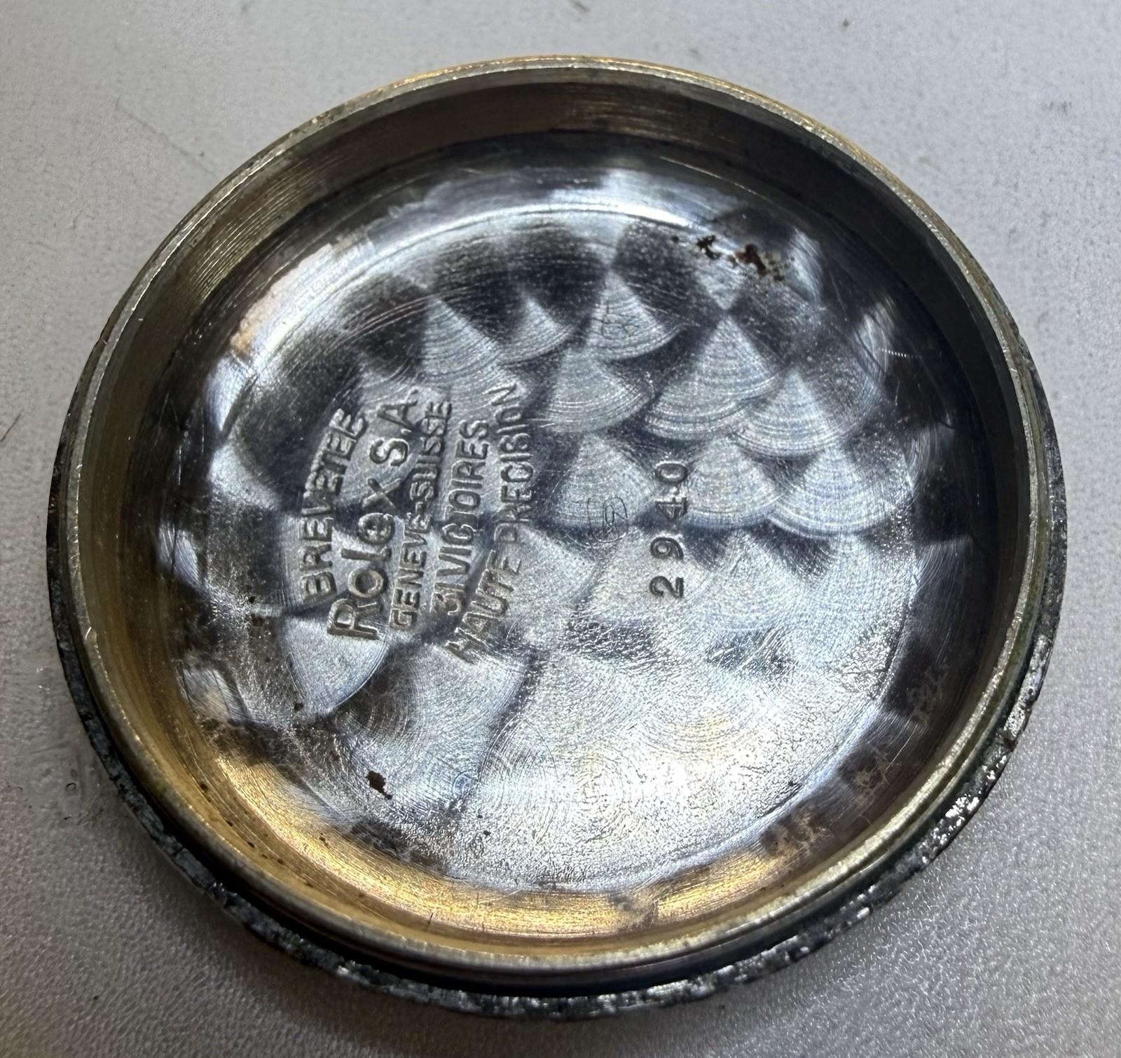 Vintage SS Rolex Bubble back 2940 Complete Case