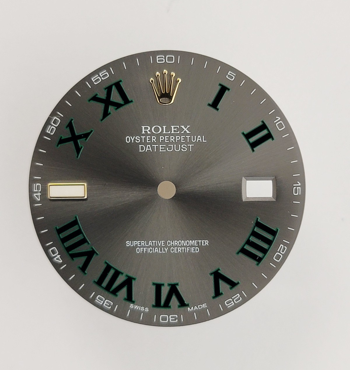 Genuine Factory Rolex Datejust 41mm Gray “Wimbledon” Dial 116333 Yellow Markers