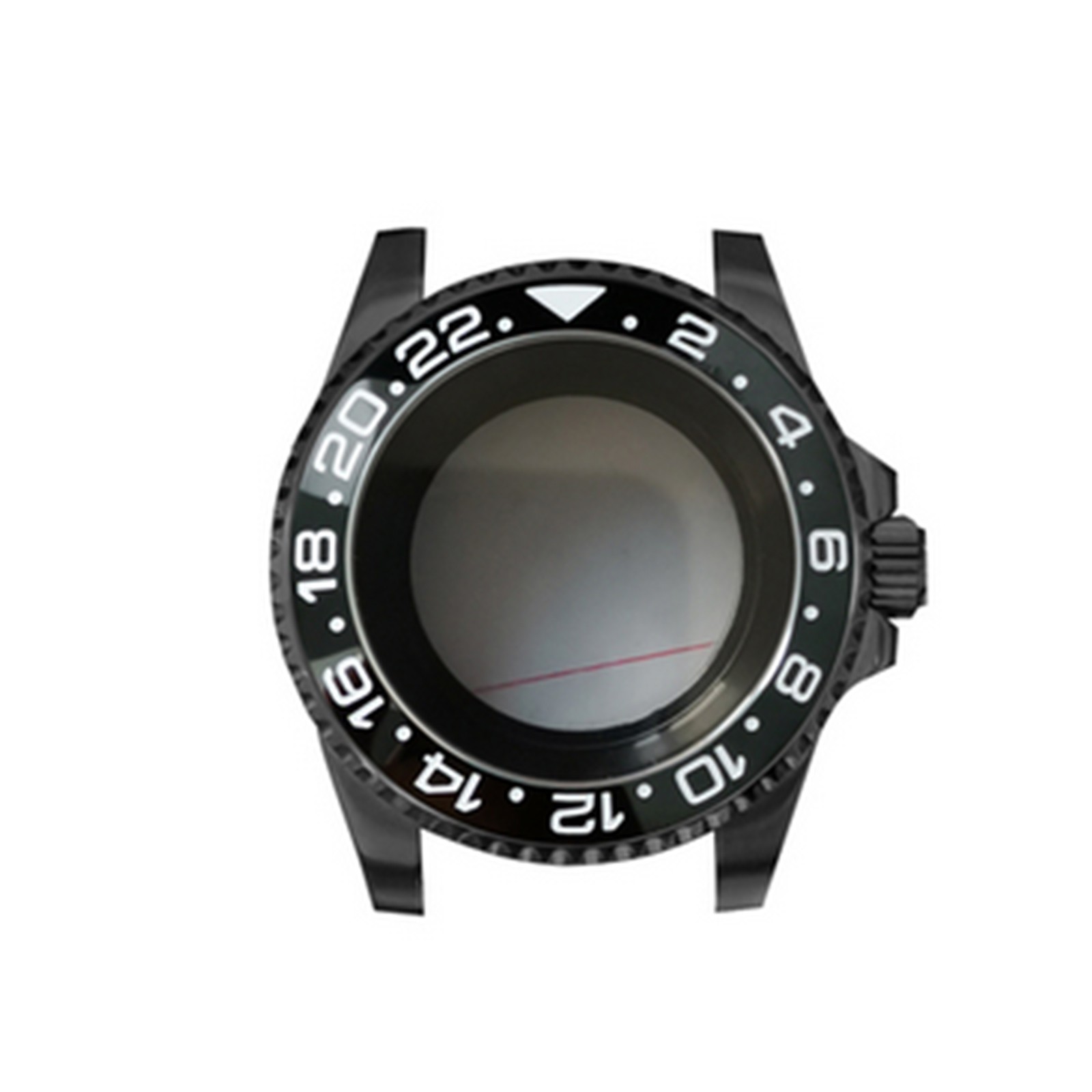 Watch Case 40MM PVD Black SUB Sapphire Flat Mirror Watch Case for NH35/NH36