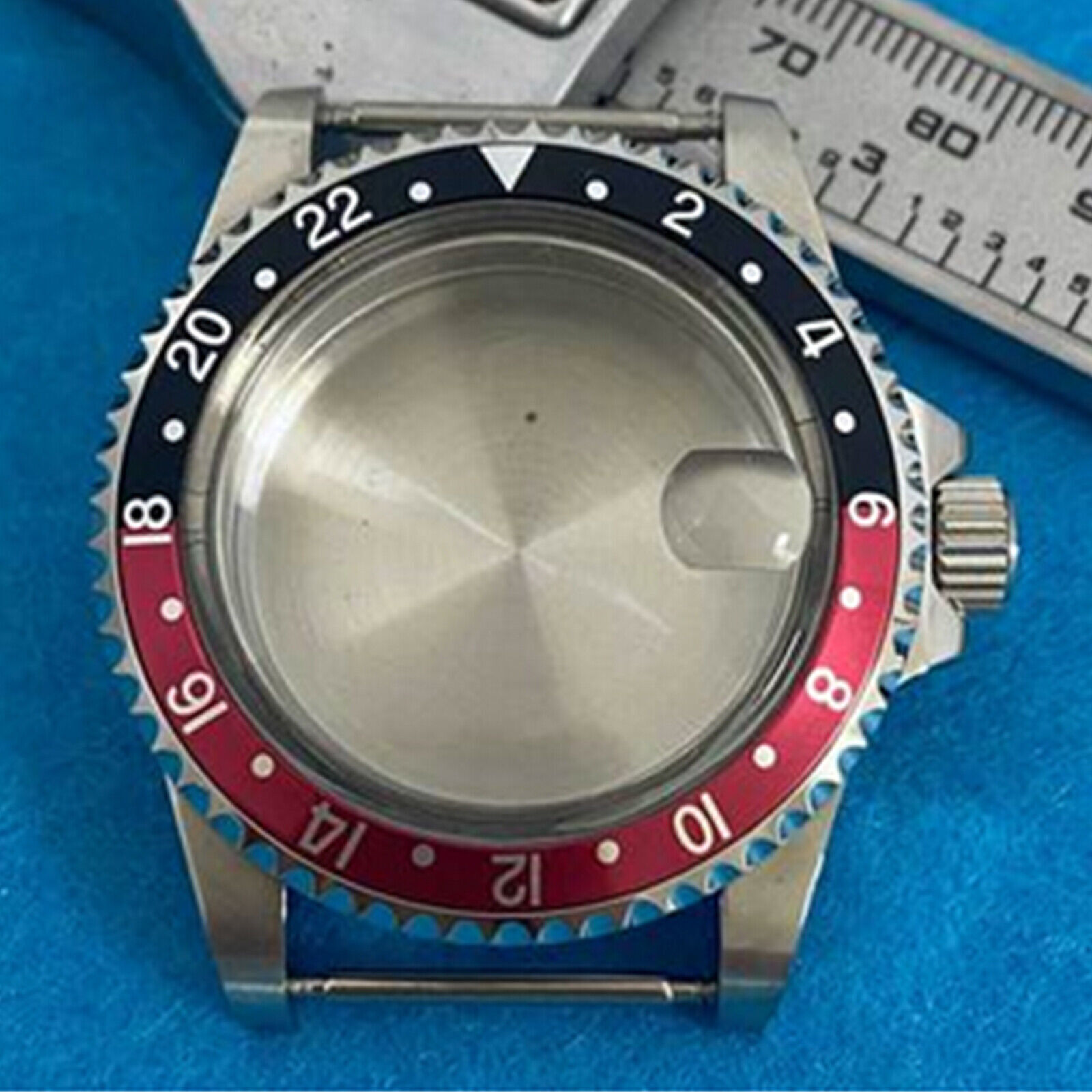 For NH35 NH36 Movement Retro Magnifying Glass 39.5MM Stainless Steel Watch Case