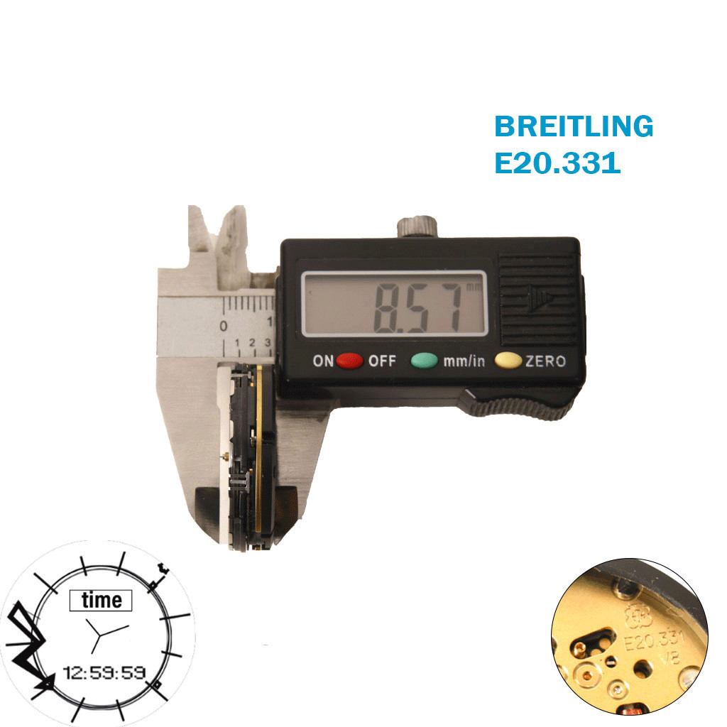 ETA E20.331 BREITLING Caliber (B68)-Digital-World Time-Alarm- Without Backlight.