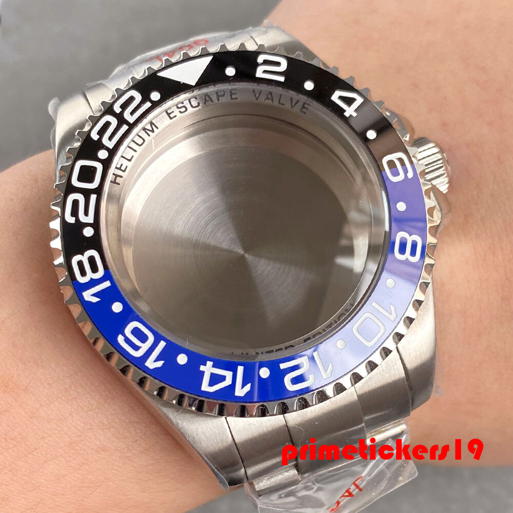 43mm Steel Watch Case Bracelet Sapphire Accessories Fit NH34 NH35 ETA2824 PT5000
