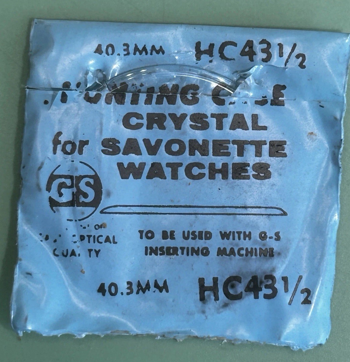 G-S Flexo – Hunting Case Crystal – HC43 1/2 – For Savonette – 40.3mm- NOS
