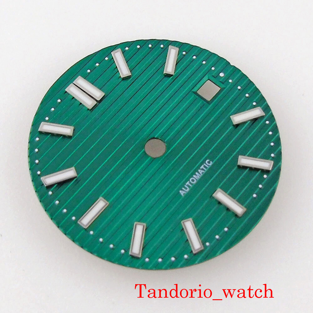 29.8mm No Logo Luminous Marks With Date Window Stainless Steel Watch Dial Face