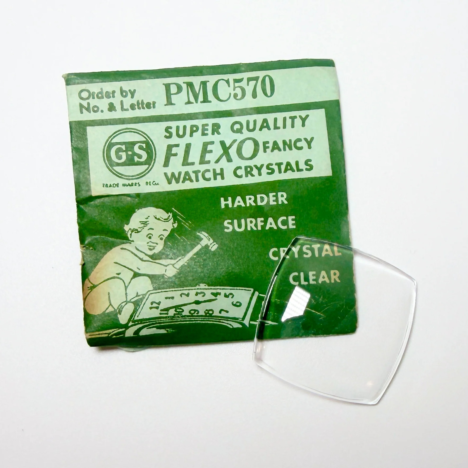 Curved Square – G-S Flexo Acrylic Watch Crystals – New Old Stock